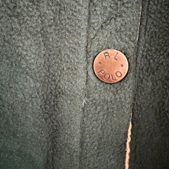 Vintage 90s Polo Ralph Lauren Polartec Teddy Fleece Jacket Hunter Green Full Zip - Picture 5 of 9